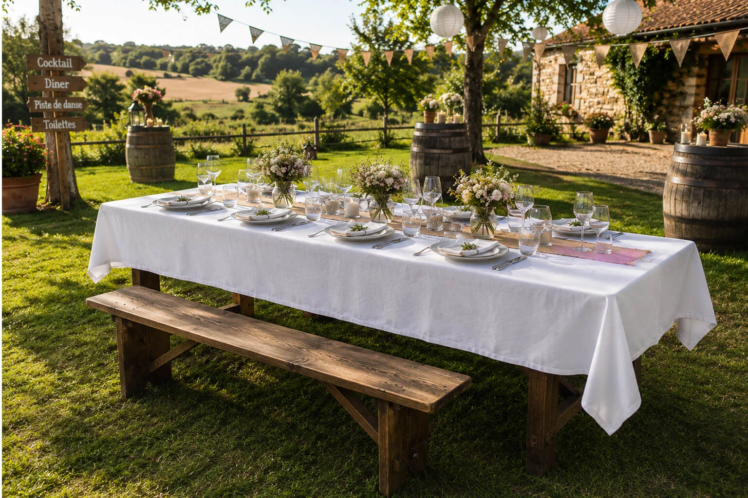 fmr prestations table rustique bois dressee